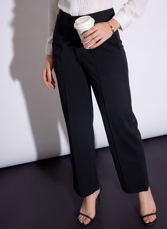 SASSAFRAS Black Parallel Trousers for Women - Image 4