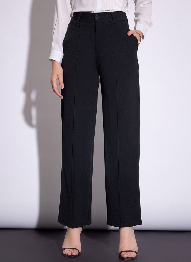 SASSAFRAS Black Parallel Trousers for Women - Image 1