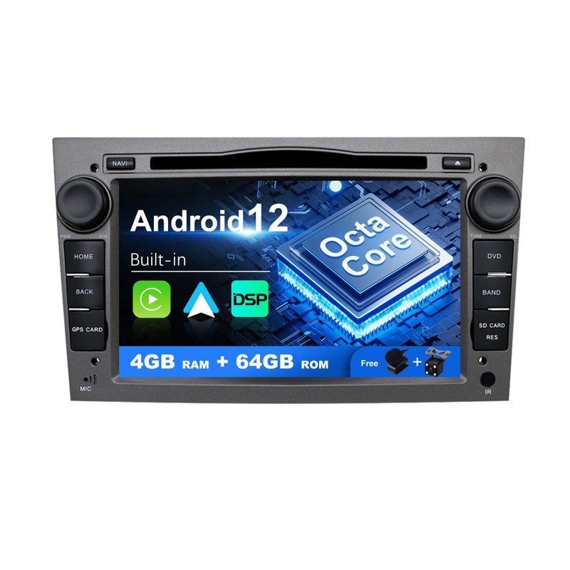 Generic SXAUTO Android 12 Car Radio for Vauxhall Opel Antara Astra Zafira Corsa Meriva - Built-in Carplay/Android Car - LED Camera + Mic - 4G + 64G - DAB 360-CAM Steering Wheel Control Fast Boot WiFi BT AHD  - Image 1