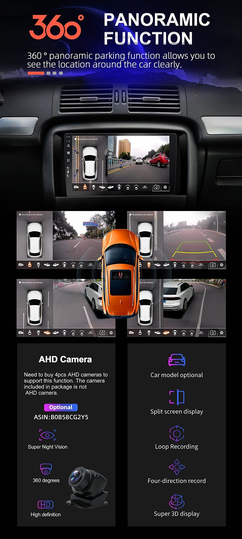 Generic SXAUTO Android 12 Car Radio for Vauxhall Opel Antara Astra Zafira Corsa Meriva - Built-in Carplay/Android Car - LED Camera + Mic - 4G + 64G - DAB 360-CAM Steering Wheel Control Fast Boot WiFi BT AHD  - Image 2