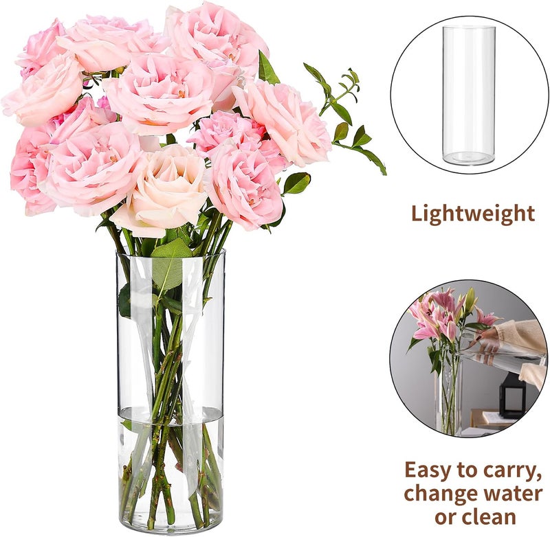 Guluto Unbreakable Transparent Flower Base, Acrylic, Stylish, Elegant, Large, Interior Vase, Hydroponic, Flower Arrangement, Artificial Flowers, Suitable for Living Room, Bedroom, Office Decoration - Image 4
