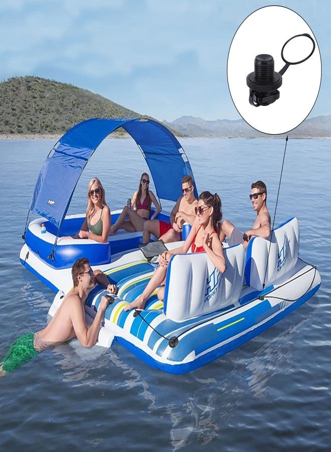 Flylin 4Pcs Inflatable Boat Air Valve, Boat Spiral Air Plugs Black One-Way Inflation Replacement Screw, Plastic Tube Valve Replacement for Inflatable Raft Boat Kayak (22mm) - Image 3