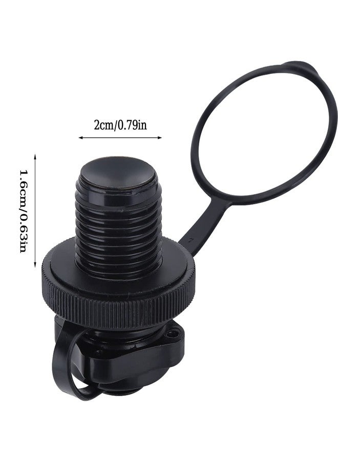 Flylin 4Pcs Inflatable Boat Air Valve, Boat Spiral Air Plugs Black One-Way Inflation Replacement Screw, Plastic Tube Valve Replacement for Inflatable Raft Boat Kayak (22mm) - Image 2