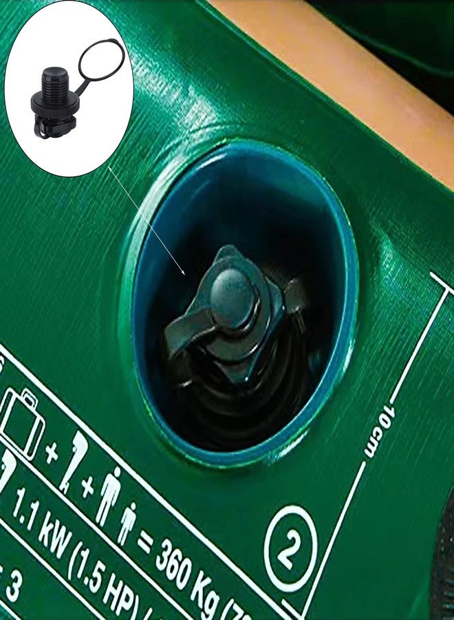 Flylin 4Pcs Inflatable Boat Air Valve, Boat Spiral Air Plugs Black One-Way Inflation Replacement Screw, Plastic Tube Valve Replacement for Inflatable Raft Boat Kayak (22mm) - Image 5