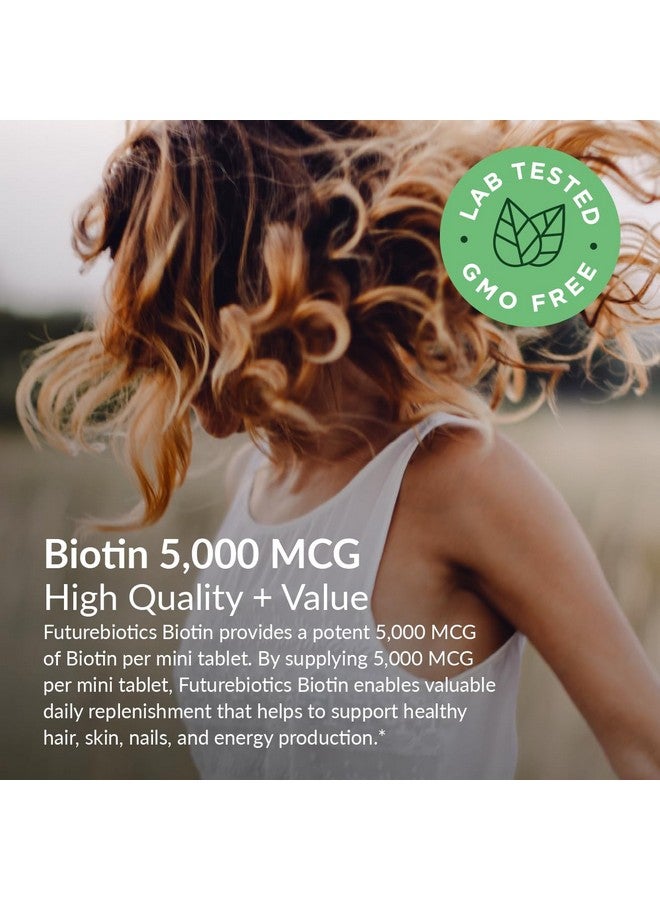 Futurebiotics Biotin 5000 MCG Supports Healthy Hair, Skin, Nails & Energy Production Non-GMO, 360 Vegetarian Tablets (1 Year Supply) - Image 3