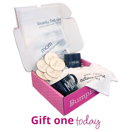 Bump Boxes 3rd Trimester & Postpartum Gift Set for New Moms with Milestone Disc, Baby Onesie, Travel Bags, Ceramic Mug, Organic Foot Soak, Gift for Mother to Be - Image 5