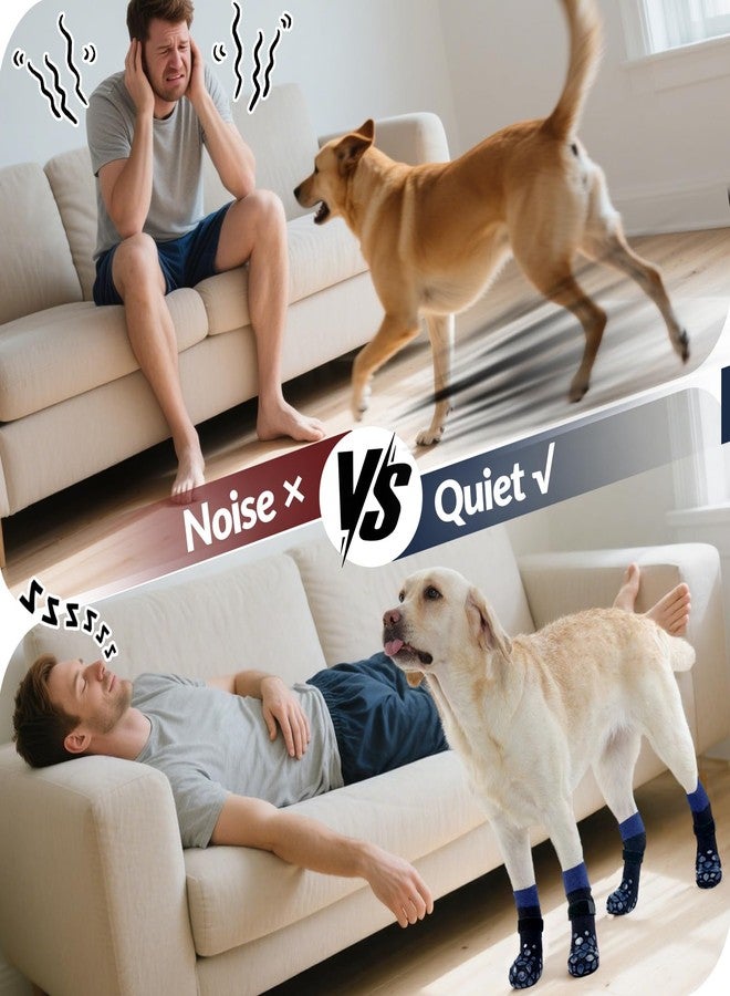 ROZKITCH 2 Pairs Small Dog Socks, Soft Paw Protectors Dog Stop Licking Paws Anti Slip Socks Bandages for Paws Winter Warm Paw Covers to Stop Licking Pomeranian, Miniature Dachshund, Maltese Blue S - Image 5