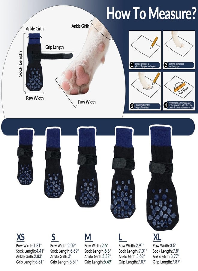 ROZKITCH 2 Pairs Small Dog Socks, Soft Paw Protectors Dog Stop Licking Paws Anti Slip Socks Bandages for Paws Winter Warm Paw Covers to Stop Licking Pomeranian, Miniature Dachshund, Maltese Blue S - Image 2