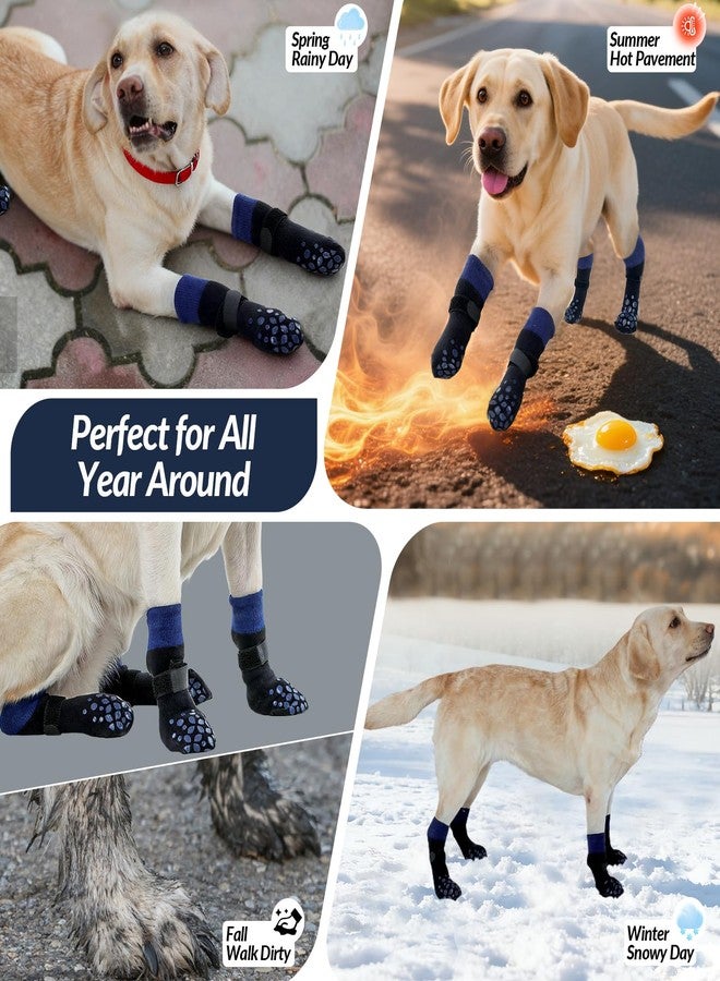 ROZKITCH 2 Pairs Small Dog Socks, Soft Paw Protectors Dog Stop Licking Paws Anti Slip Socks Bandages for Paws Winter Warm Paw Covers to Stop Licking Pomeranian, Miniature Dachshund, Maltese Blue S - Image 3