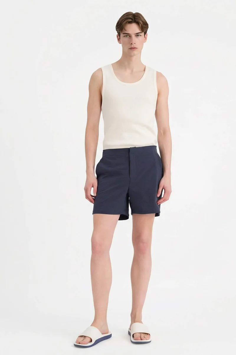 ديفاكتو Mesh Lined Short Length Swim Shorts