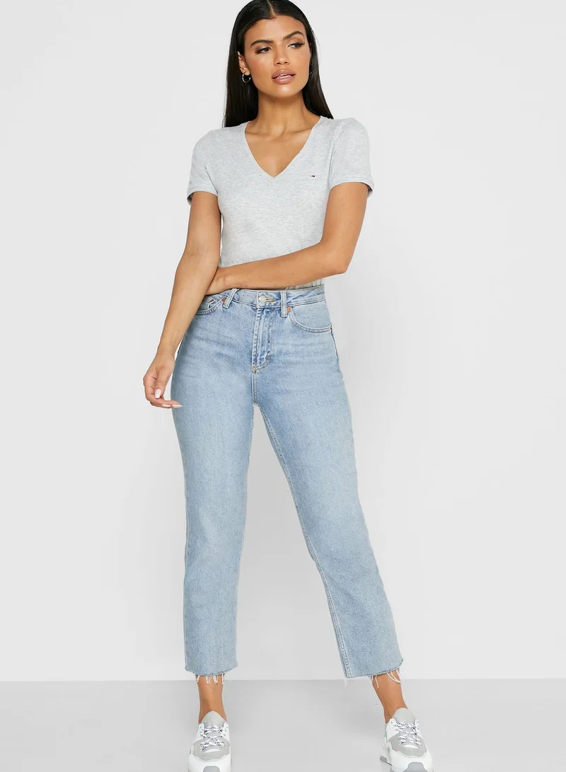TOMMY JEANS Logo V-Neck T-Shirt
