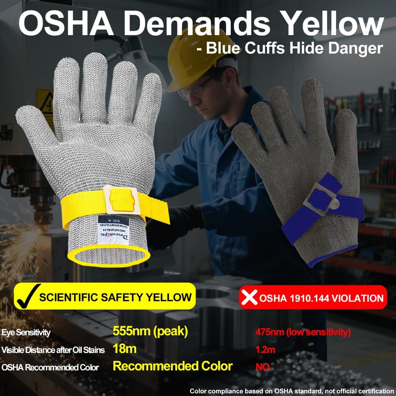 Dowellife ANSI A9 Cut Resistant Glove Food Grade, Stainless Steel Mesh Metal Knife Cutting Glove for Butcher Oyster Shucking Kitchen Mandoline Chef Slicing Fish Fillet (Medium) - Image 3