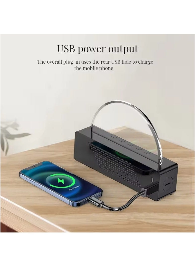 Bukela Digital Night Light Table Clock Sunset Wake Up Alarm Transparent Glass RGB Sunrise Clock - Image 4