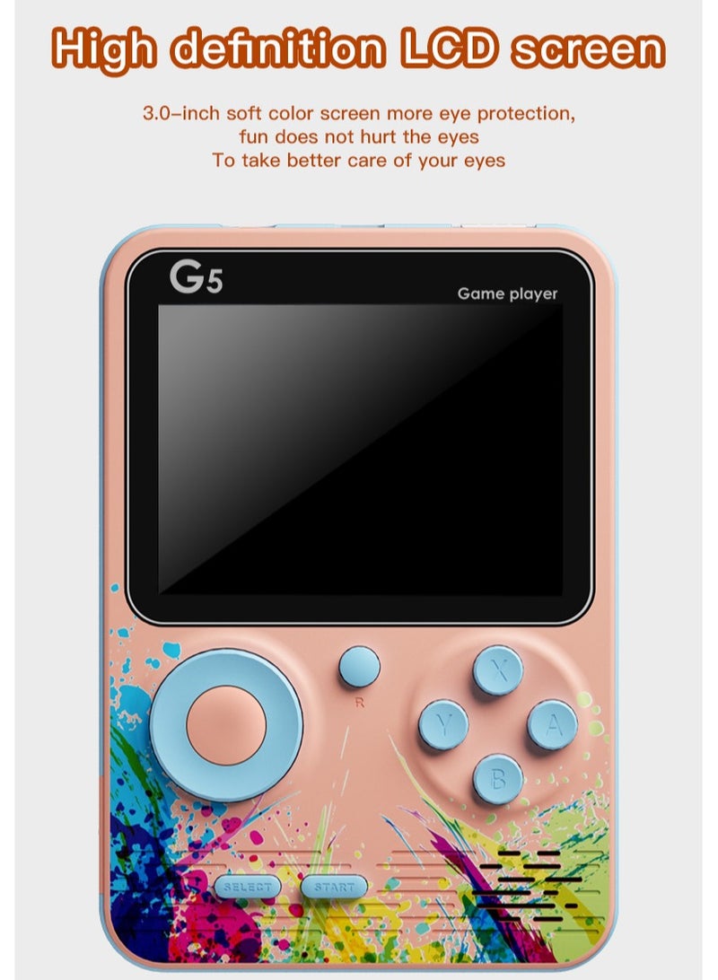 Handheld Game Console, Portable Retro Video Game Console with 500 Classical FC Games, 3-Inch Screen, 1000mAh Rechargeable Battery Support for Connecting TV and Two People to Play Together (Lotus Pink) - Image 5