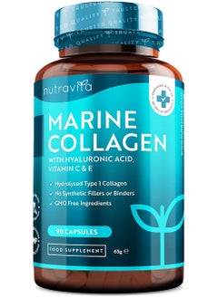 Nutravita Marine Collagen 1000mg Enhanced with Hyaluronic Acid 100mg 90 Super Strength Capsules  - Image 1