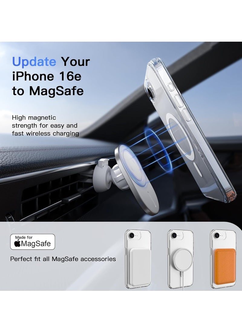 TIGER iPhone 16E Clear Magnetic Case | MagSafe Compatible Shockproof Cover | Crystal Clear Hard Back & Soft Silicone Frame | Slim Transparent Protective Case for Apple iPhone 16E | Anti-Yellowing Scratch-Resistant Design | Wireless Charging Friendly & Secure Grip - Image 4
