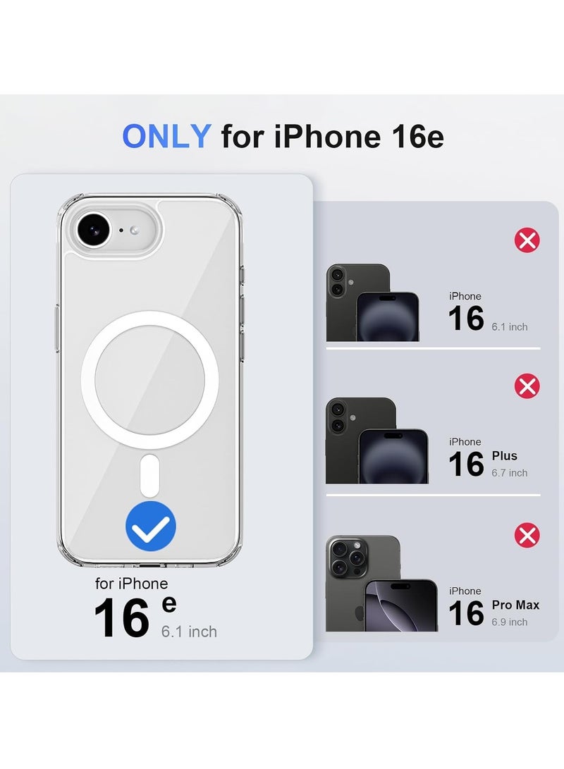 TIGER iPhone 16E Clear Magnetic Case | MagSafe Compatible Shockproof Cover | Crystal Clear Hard Back & Soft Silicone Frame | Slim Transparent Protective Case for Apple iPhone 16E | Anti-Yellowing Scratch-Resistant Design | Wireless Charging Friendly & Secure Grip - Image 5