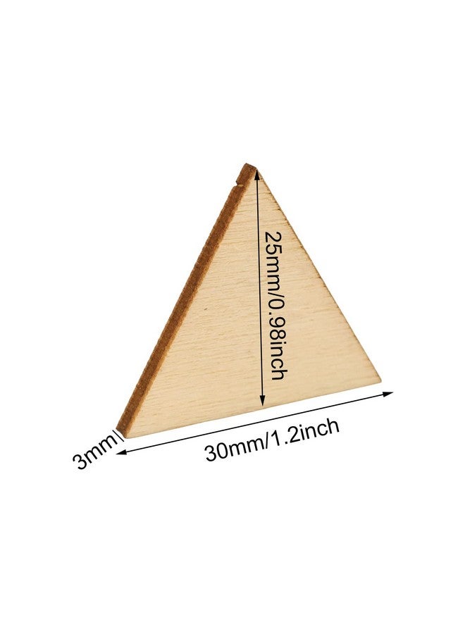 يوتون 100 قطعة من قطع الخشب الفارغة غير المكتملة على شكل مثلث مقاس 30 مم/1.2 بوصة، شرائح خشبية، رقائق خشبية، زينة للحرف اليدوية والديكور المنزلي وألعاب الطاولة والتعليم في مرحلة الطفولة المبكرة وما إلى ذلك - Image 2