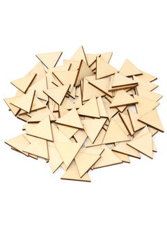 Yueton yueton 100PCS 30mm/1.2inch Triangle Unfinished Blank Wood Pieces Wood Slices Wood Chips Embellishments for DIY Crafts, Home Decoration, Board Games, Early Childhood Education, etc  - Image 1