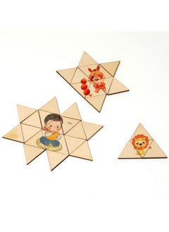 Yueton yueton 100PCS 30mm/1.2inch Triangle Unfinished Blank Wood Pieces Wood Slices Wood Chips Embellishments for DIY Crafts, Home Decoration, Board Games, Early Childhood Education, etc  - Image 3