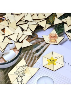 Yueton yueton 100PCS 30mm/1.2inch Triangle Unfinished Blank Wood Pieces Wood Slices Wood Chips Embellishments for DIY Crafts, Home Decoration, Board Games, Early Childhood Education, etc  - Image 4