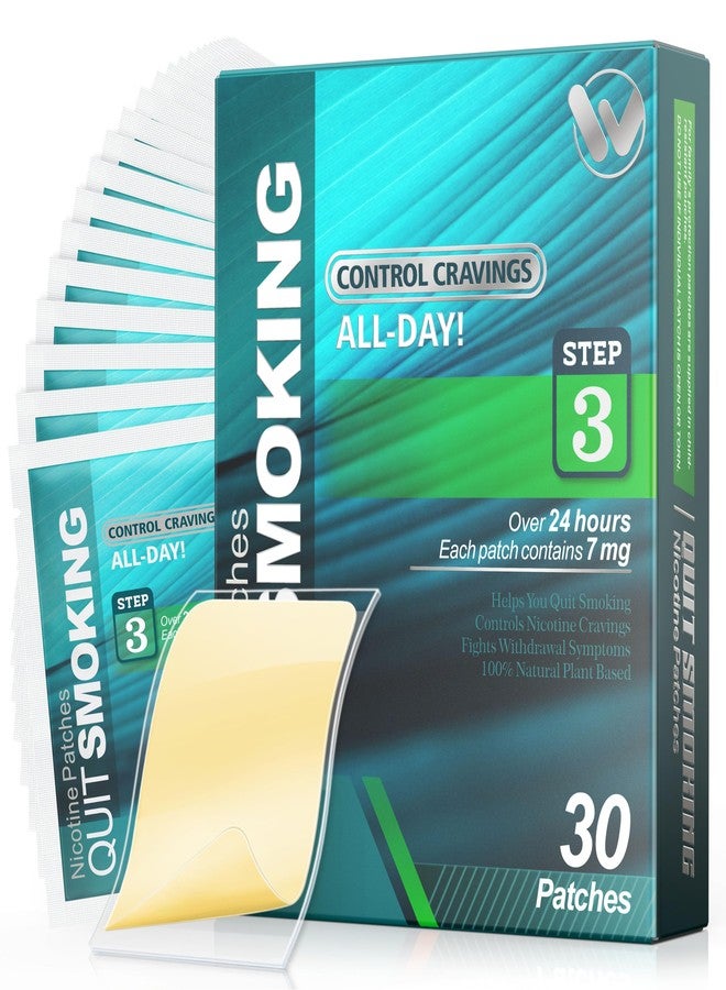 WOFANLI Nicotine Patches Step 3 Easy and Effective Helps Quit Smoking, 7 mg, 30 Patches Smoking Aid to Help Quit Smoking, Each Patch Provides a 24-Hour Nicotine Transdermal System - Image 1