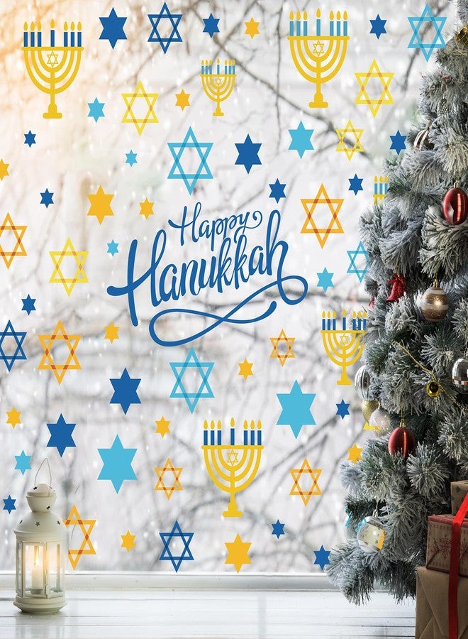 Whaline 9 Sheet Hanukkah Window Clings Menorah Star Window Decals Chanukah Static Window Stickers Decor for Home School Party Supplies, 7.8 x 11.8 Inch - Image 4