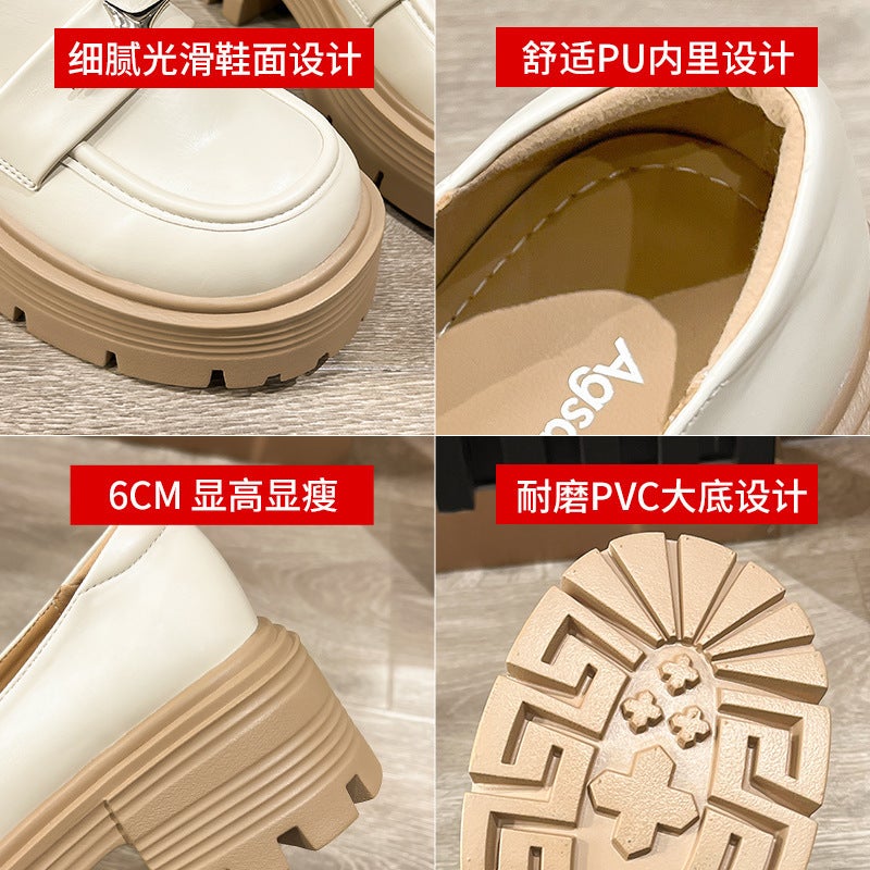 Augusto Platform Loafers Women'S 2020 Autumn New British Style Japanese Style Jk French Style Leather Shoes Ins - Image 3