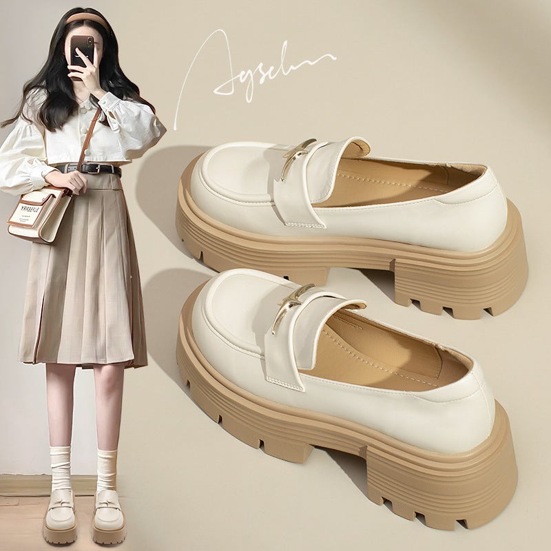 Augusto Platform Loafers Women'S 2020 Autumn New British Style Japanese Style Jk French Style Leather Shoes Ins - Image 2