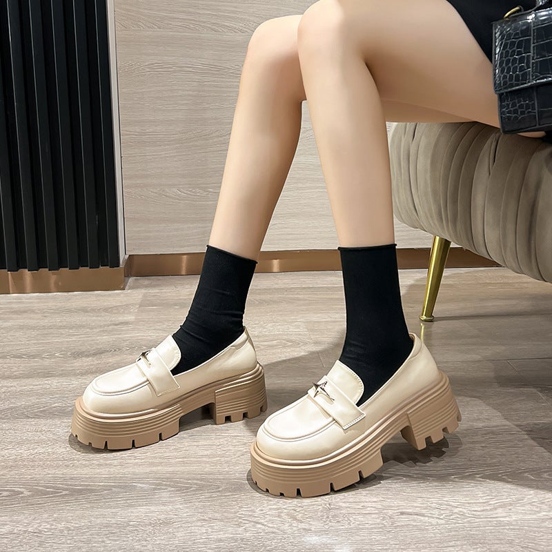 Augusto Platform Loafers Women'S 2020 Autumn New British Style Japanese Style Jk French Style Leather Shoes Ins - Image 4