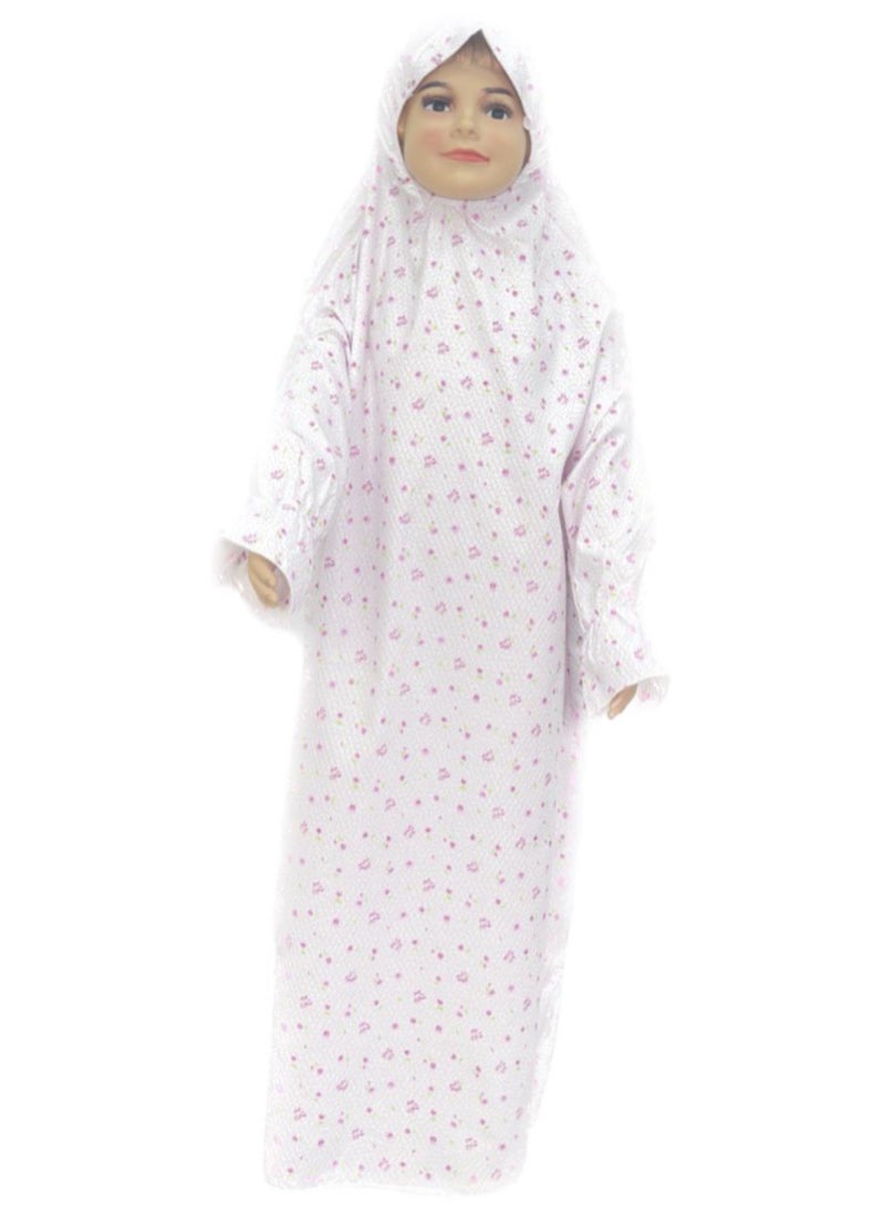 City Rose - Islamic Girl's Pray khimar 1 Piece Cotton Dress Hijab Abaya Floral Suit - Image 1
