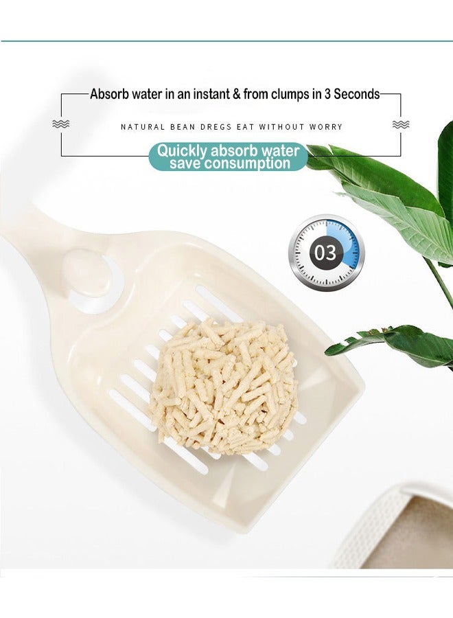 زي سي إم - هابي عبوة من قطعتين من مزيل الروائح الكريهة القابل للتحلل الحيوي من توفو القطط، عطر ماص ناعم وطبيعي، 4.4 كجم (نكهة الشاي الأخضر) - Image 4