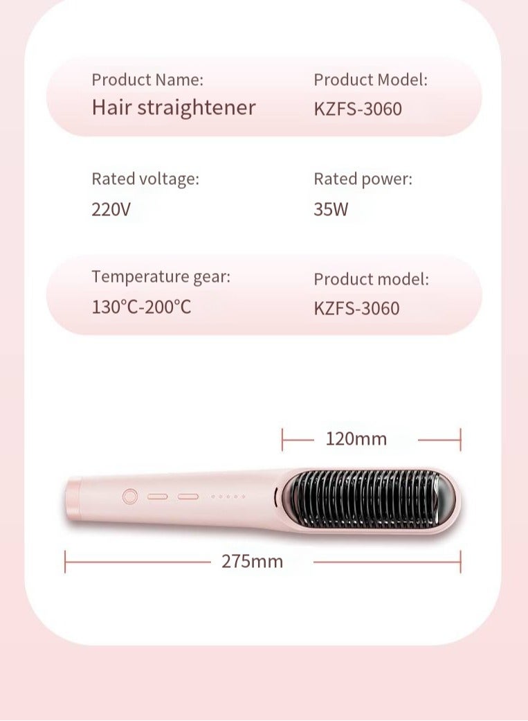 general Mini Ionic Straightening Comb – Travel-Friendly Straightener & Curler for Men/Women, Dual-Use Hair Styling Tool - Image 4