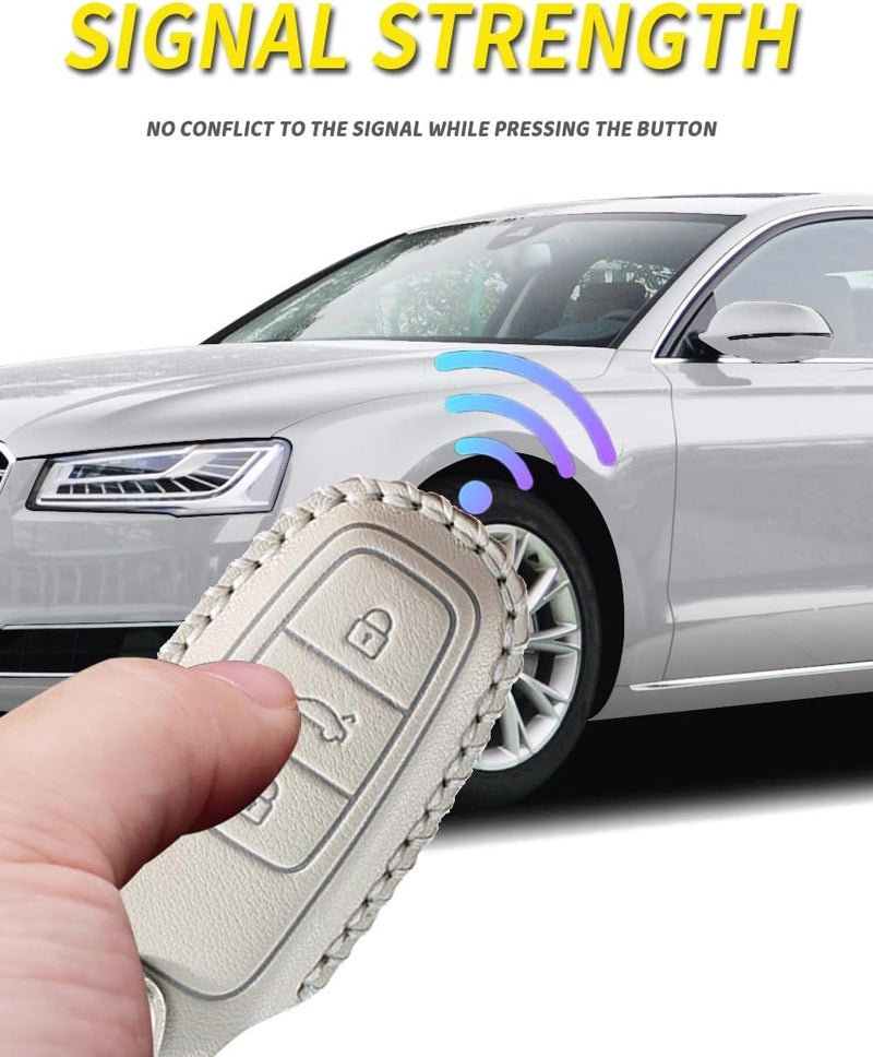 TECART Smart Remote Car Key Case Leather Protector for Audi Models - Image 3