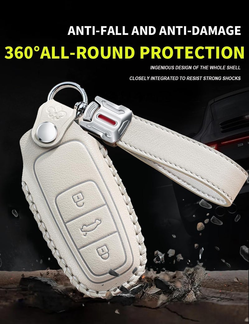 TECART Smart Remote Car Key Case Leather Protector for Audi Models - Image 4