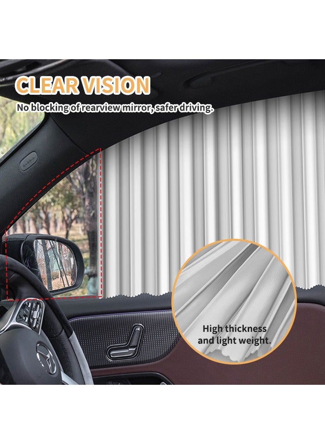 ستائر جانبية للسيارة، 4 قطع ستائر للسيارة مع امتصاص مغناطيسي، تحجب الأشعة فوق البنفسجية، مناسبة لمعظم السيارات - Image 5