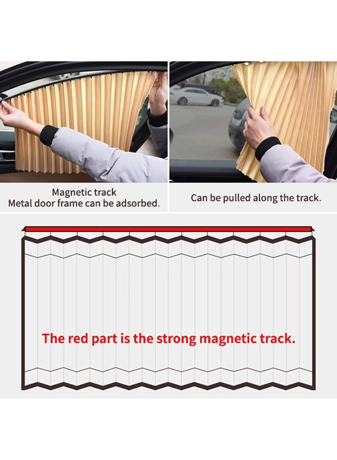 ستائر جانبية للسيارة، 4 قطع ستائر للسيارة مع امتصاص مغناطيسي، تحجب الأشعة فوق البنفسجية، مناسبة لمعظم السيارات - Image 3