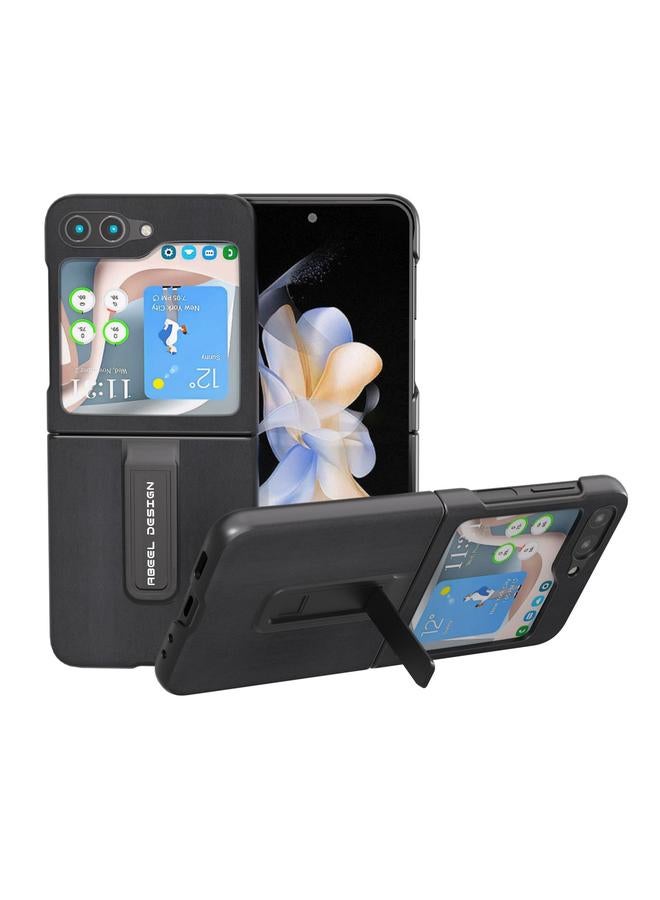 S-TOP Case For Samsung Galaxy Z Flip5 ABEEL Genuine Leather Xiaoya Series Phone Case with Holder - Image 1