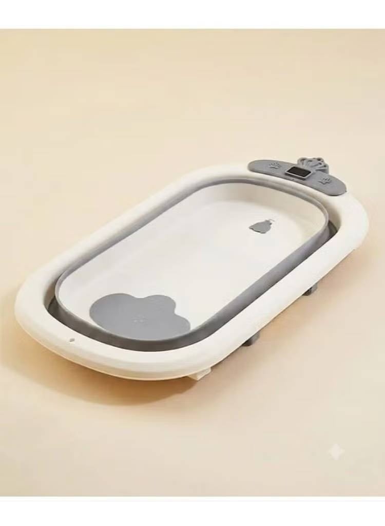 Foldable Baby Bathtub with Temperature Sensor, Portable Non-Slip Design for Newborn - Image 2