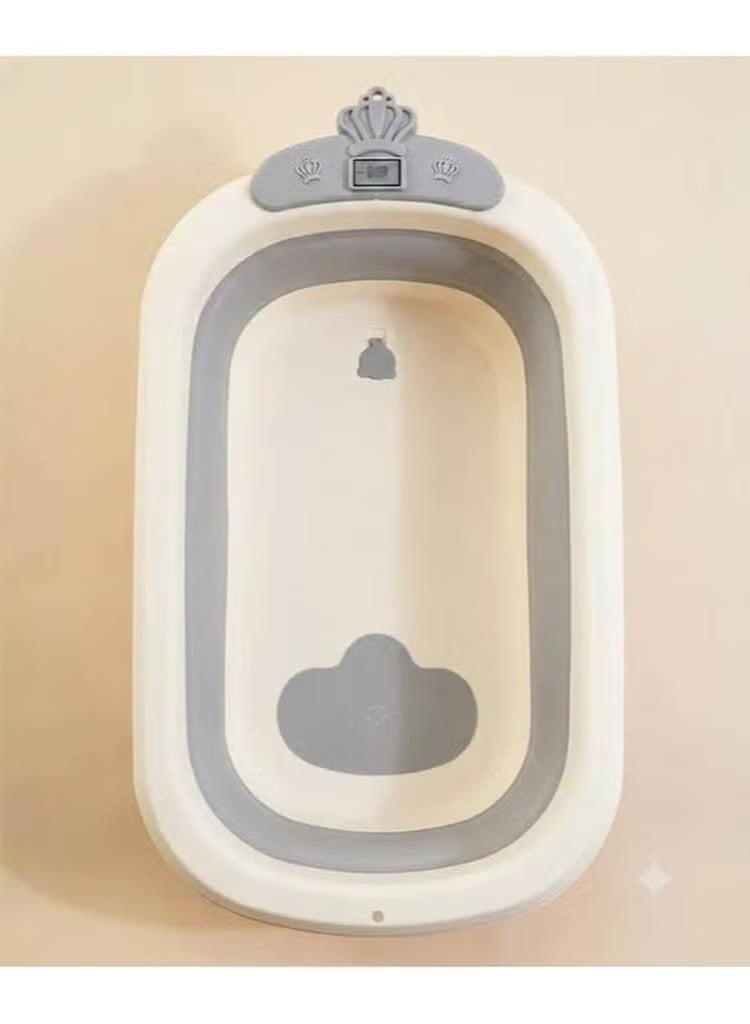 Foldable Baby Bathtub with Temperature Sensor, Portable Non-Slip Design for Newborn - Image 3