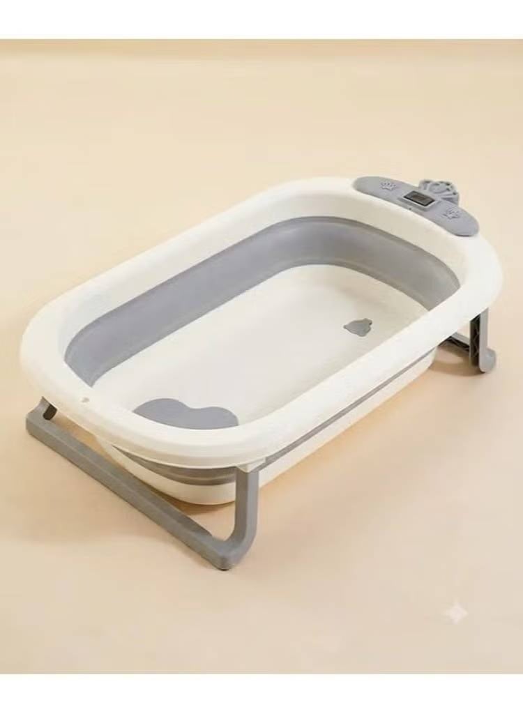 Foldable Baby Bathtub with Temperature Sensor, Portable Non-Slip Design for Newborn - Image 1
