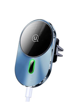 Magnetic Car Wireless Fast Charging Air Vent Mobile Phone Holder 15W Indicator Display Status and Free To Adjust Angles For Smart Mobile Phones