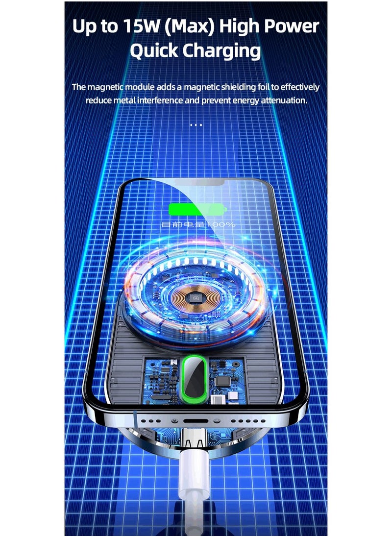 Usams - Magnetic Car Wireless Fast Charging Air Vent Mobile Phone Holder 15W Indicator Display Status and Free To Adjust Angles For Smart Mobile Phones - Image 1