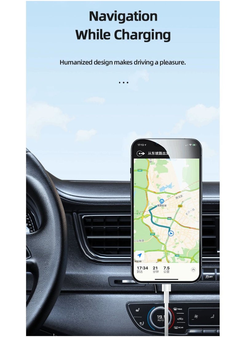Usams - Magnetic Car Wireless Fast Charging Air Vent Mobile Phone Holder 15W Indicator Display Status and Free To Adjust Angles For Smart Mobile Phones - Image 1