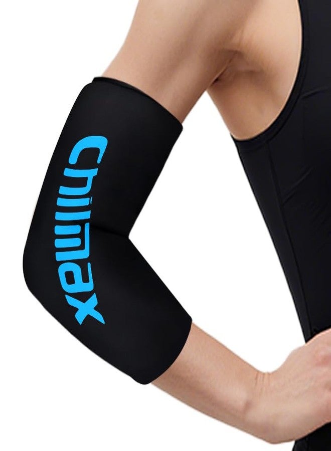 Chilmax Elbow Ice Pack Wrap Compression Sleeve Pain Relief, Tennis Elbow & Golfers Arm Cold Hot Packs Brace,Reusable Gel Ice Sleeve for Knee Calf Ankle Thigh Injurie,Fits Left/Right (S - Image 1