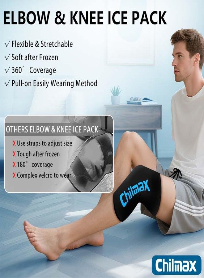 Chilmax Elbow Ice Pack Wrap Compression Sleeve Pain Relief, Tennis Elbow & Golfers Arm Cold Hot Packs Brace,Reusable Gel Ice Sleeve for Knee Calf Ankle Thigh Injurie,Fits Left/Right (S - Image 5