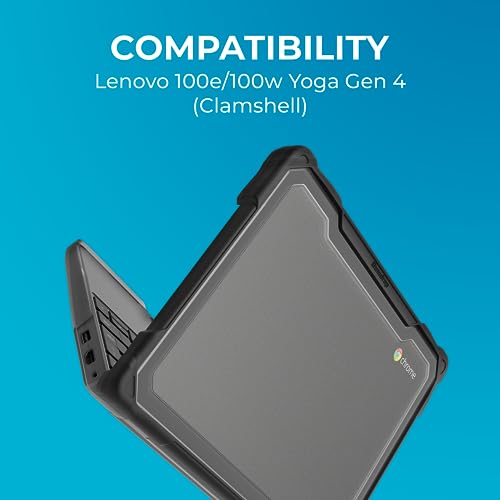 Gumdrop Cases Gumdrop SlimTech Laptop Case Fits Lenovo 100e | 100w Gen 4 (Clamshell) Rugged Drop Tested Shockproof Lightweight Reliable Device Protection for Kids K-12 Students School Office or Business Use - Black - Image 2