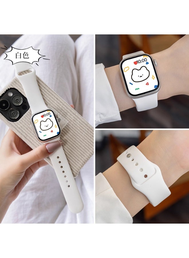 ملائكي  سوار رياضي من السيليكون متوافق مع أحزمة ساعة أبل مقاس 44مم 45مم 46مم 49مم للنساء والرجال، سوار معصم ناعم مقاوم للماء بديل للحزام الرياضي لأحزمة آي ووتش سلسلة 1 2 3 4 5 6 7 8 9 10 وSE وSE3 وUltra وUltra2 وUltra3