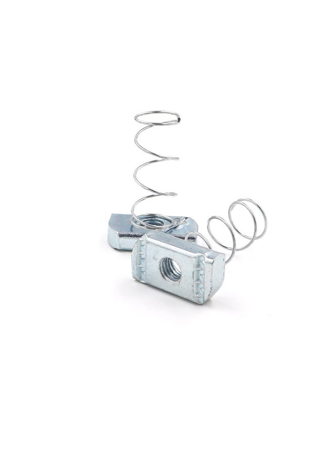 Galvanized Nut M6C Steel Rectangular Spring Nut M8M Square M12 Iron Belt 10 Accessories Spring-Color:National Standard M6*6 [10 Pieces]