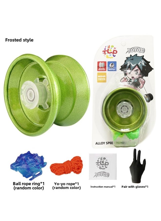 Generic - Special Alloy Yo-yo Yo Automatic Sleep Swing Dead Sleep Live Sleep YOYO Ball [send Gloves]]-Color:Frosted Green Yo-yo (no Lights) + Gloves - Image 1